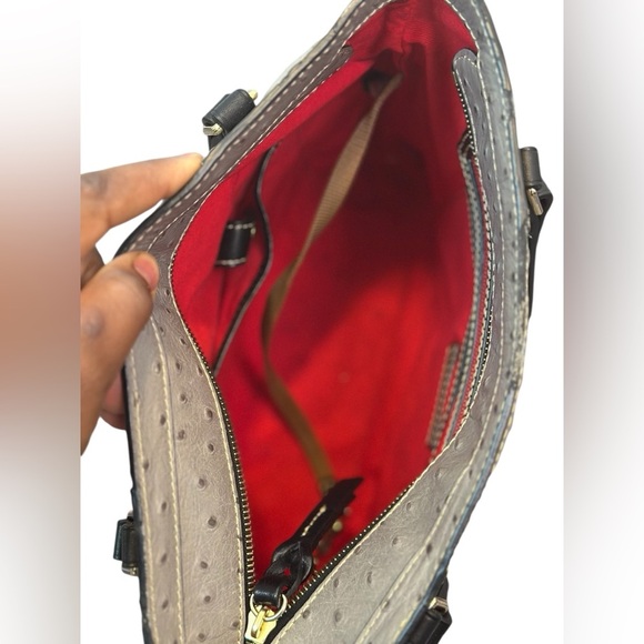 Dooney & Bourke Gray Ostrich Lexington Purse - Picture 6 of 17